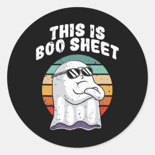 This Is Boo Sheet Fun Halloween Costume Ghost Pun Classic Round Sticker
