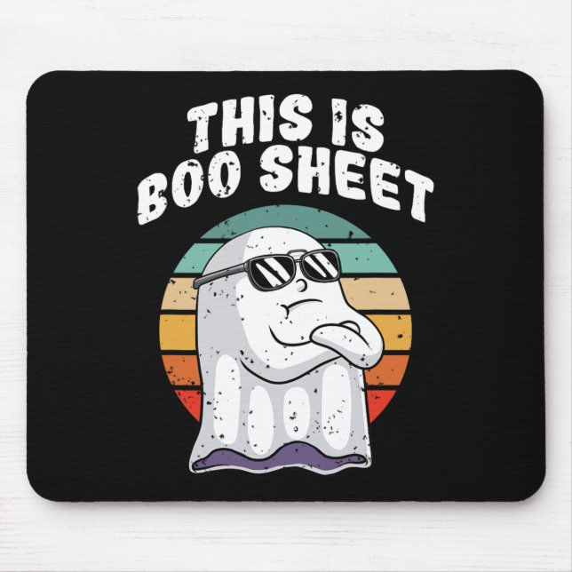 This Is Boo Sheet Fun Halloween Costume Ghost Pun  Mouse Mat (Front)