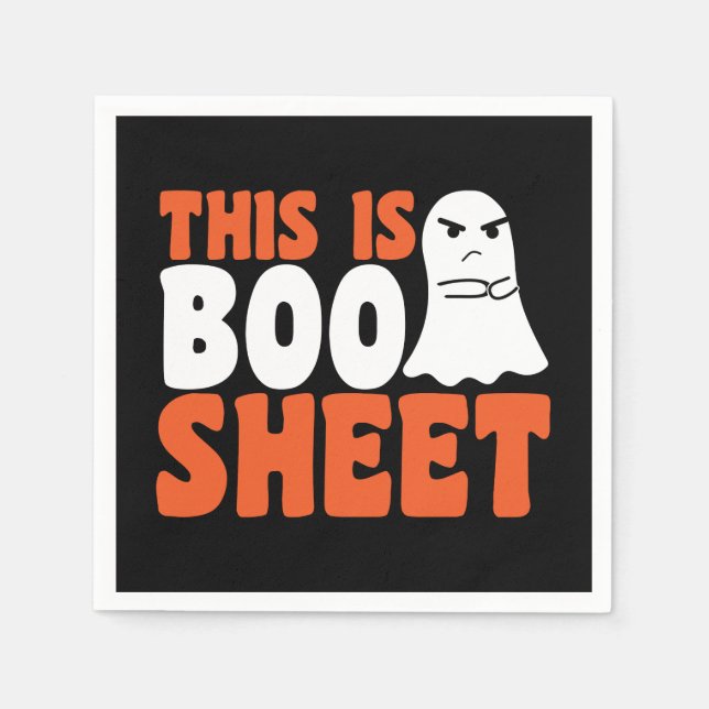 This Is Boo Sheet Ghost Funny Halloween Costume Napkin (Front)