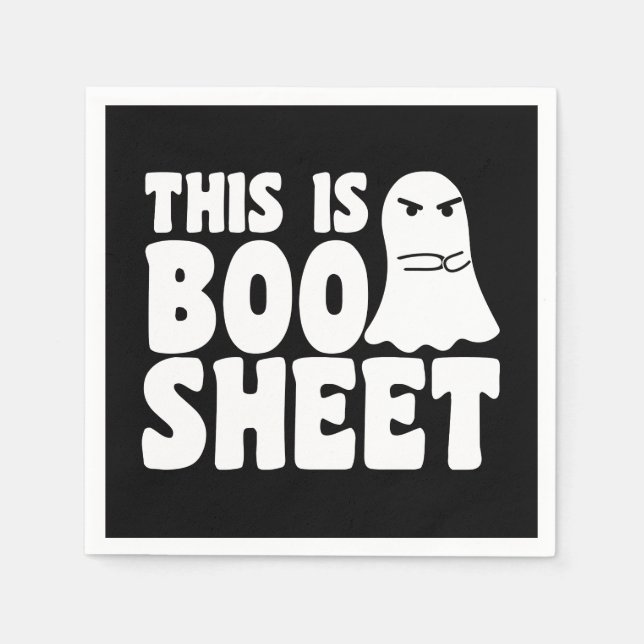 This Is Boo Sheet Ghost Funny Halloween Costume Napkin (Front)