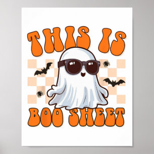 This Is Boo Sheet Ghost Groovy Halloween Costume M Poster