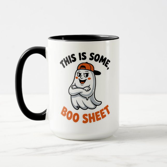 This Is Boo Sheet Ghost Groovy Halloween Costume  Mug (Left)