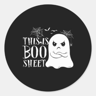 This Is Boo Sheet Ghost Retro Halloween Costume 1 Classic Round Sticker