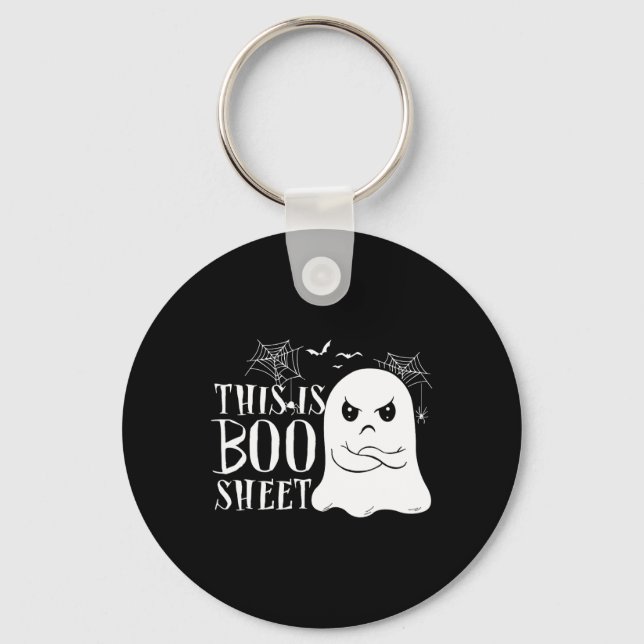 This Is Boo Sheet Ghost Retro Halloween Costume 1  Key Ring (Front)