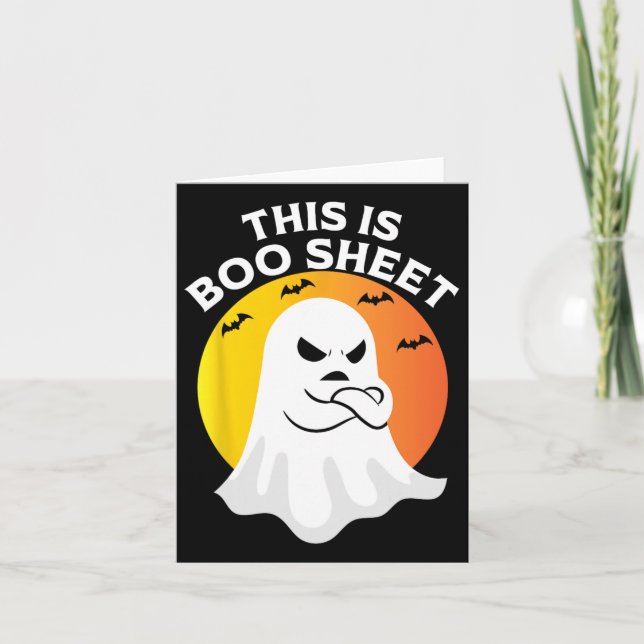 This Is Boo Sheet Ghost Retro Halloween Costume  Card (Front)