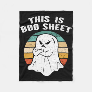 This Is Boo Sheet Ghost Retro Halloween Costume Fleece Blanket