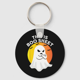 This Is Boo Sheet Ghost Retro Halloween Costume Key Ring