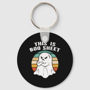 This Is Boo Sheet Ghost Retro Halloween Costume Key Ring