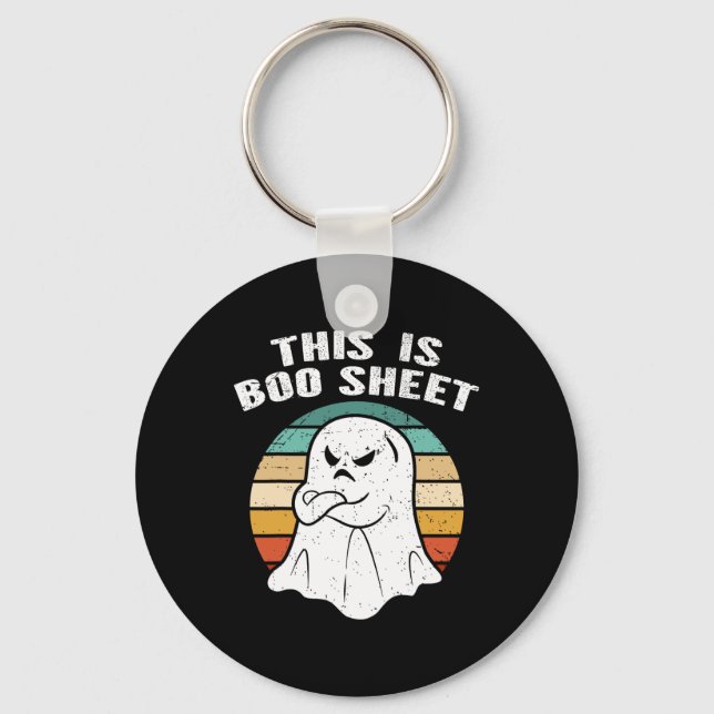 This Is Boo Sheet Ghost Retro Halloween Costume  Key Ring (Front)