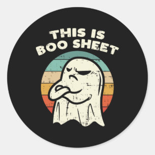 This Is Boo Sheet Ghost Retro Halloween Costume Me Classic Round Sticker