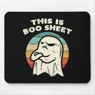 This Is Boo Sheet Ghost Retro Halloween Costume Me Mouse Mat