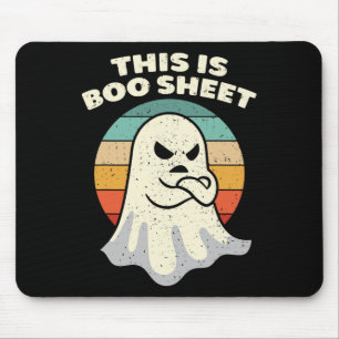 This Is Boo Sheet Ghost Retro Halloween Costume Me Mouse Mat