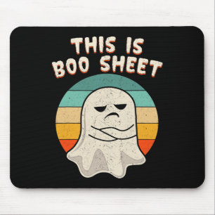 This Is Boo Sheet Ghost Retro Halloween Costume Me Mouse Mat