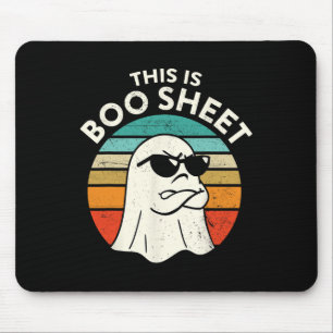 This Is Boo Sheet Ghost Retro Halloween Costume Me Mouse Mat
