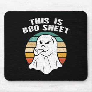 This Is Boo Sheet Ghost Retro Halloween Costume Mouse Mat