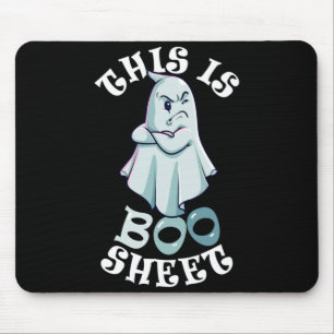 This Is Boo Sheet Ghost Retro Halloween Costume Mouse Mat