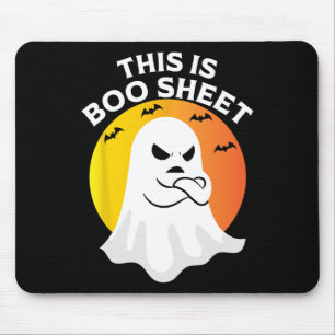 This Is Boo Sheet Ghost Retro Halloween Costume Mouse Mat