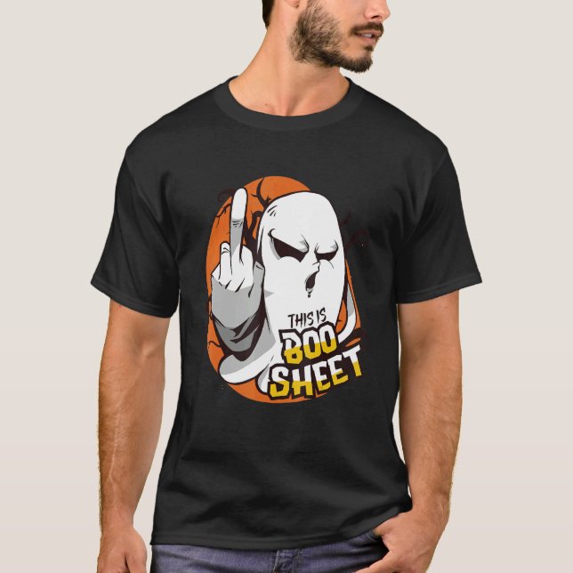 This Is Boo Sheet Ghost Retro Halloween Costume T-Shirt (Front)