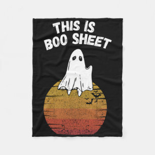 This Is Boo Sheet Ghost Retro Halloween Easy Costu Fleece Blanket
