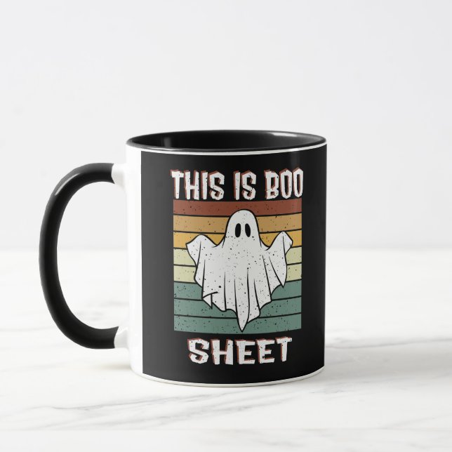 This Is Boo Sheet Ghost Retro Halloween Mug (Left)