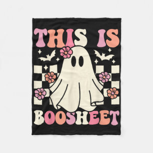 This Is Boo-sheet Halloween Ghost Costume Retro Gr Fleece Blanket