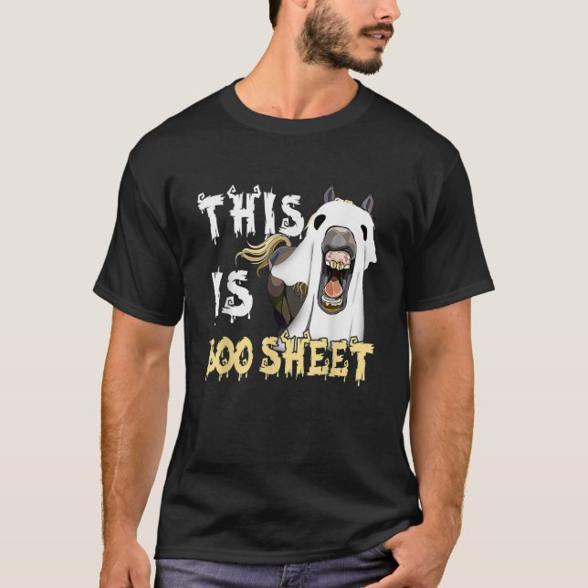 This Is Boo Sheet Halloween Ghost Funny Horses Lov T-Shirt (Front)