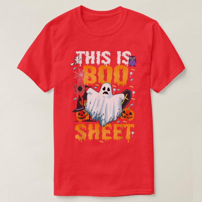 This is BOO Sheet TShirt Ghost funny Halloween Cos (Design Front)