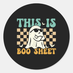 This Is Boosheet Ghost Retro Halloween Costume Men Classic Round Sticker