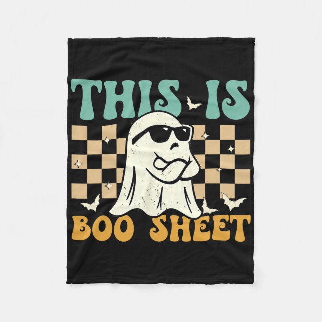 This Is Boosheet Ghost Retro Halloween Costume Men Fleece Blanket (Front)