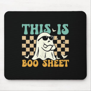 This Is Boosheet Ghost Retro Halloween Costume Men Mouse Mat