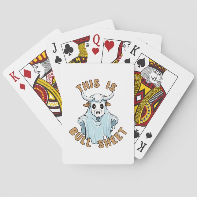This is bull sheet - funny boo sheet playing cards (Back)