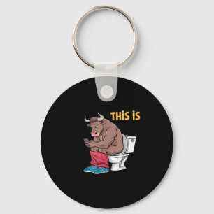 This Is Bullsht Funny Bull Toilet Humourous Cow De Key Ring