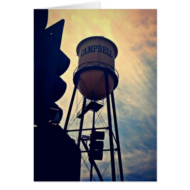 This is Campbell CA, Campbell Water Tower Card (Front)
