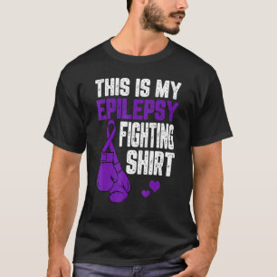 This Is Epilepsy Fighting Boxing Gloves Purple R T-Shirt
