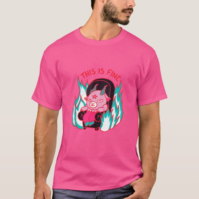 This is fine devil couch relaxed T-Shirt (Front)