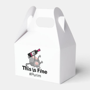 This is Fine. Funny Purim Cat. פורים שמח Favour Box