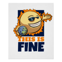 This Is Fine Global Warming Climate Change Cartoon