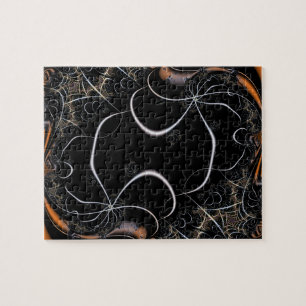This is Halloween Black and Orange Fractal Art Jigsaw Puzzle