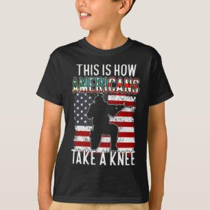 This Is How Americans Take A Knee Funny Gift Veter T-Shirt
