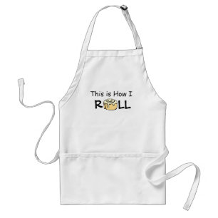 This is How I Roll Cartoon Cinnamon Roll Funny Bun Standard Apron