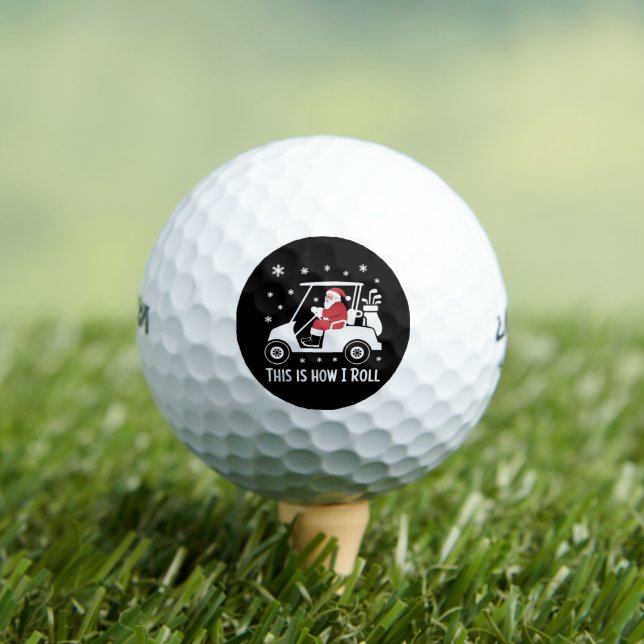 This is How I Roll Funny Santa Riding A Golf Cart  Balls (Insitu Tee)