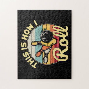 This Is How I Roll Retro Vintage Bowling Bowler Fu Jigsaw Puzzle