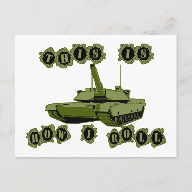 This Is How I Roll Tank Postcard (Front)