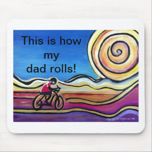 This is how my dad rolls (Cyclist) Mouse Mat