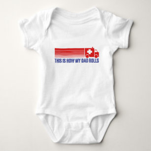 This Is How My Dad Rolls EMT Paramedic Baby Bodysuit