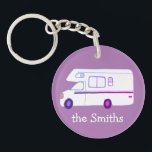 THIS IS HOW WE ROLL RV Motorhome Camping CUSTOM Key Ring<br><div class="desc">Customise this cute keychain with your own text,  your name or anything else you like. Get ready for your road trip with this vintage RV design,  hand drawn by me for you! Check my shop for lots more matching items!</div>