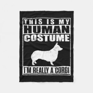 This Is Human Costume A Corgi Dog Halloween Puppy Fleece Blanket