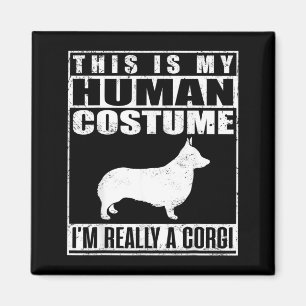 This Is Human Costume A Corgi Dog Halloween Puppy Magnet