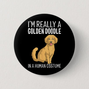 This Is Human Costume A Goldendoodle Dog Halloween 6 Cm Round Badge