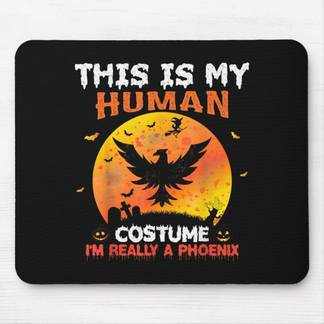 This is Human Costume A Phoenix Bird Halloween Mouse Mat (Front)